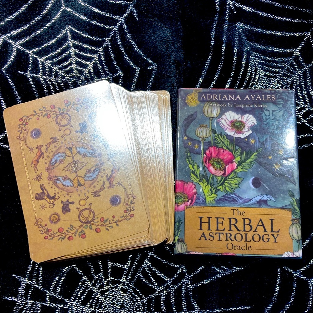 Herbal Astrology Oracle card deck tarot Adriana Ayales cards reading green witch
